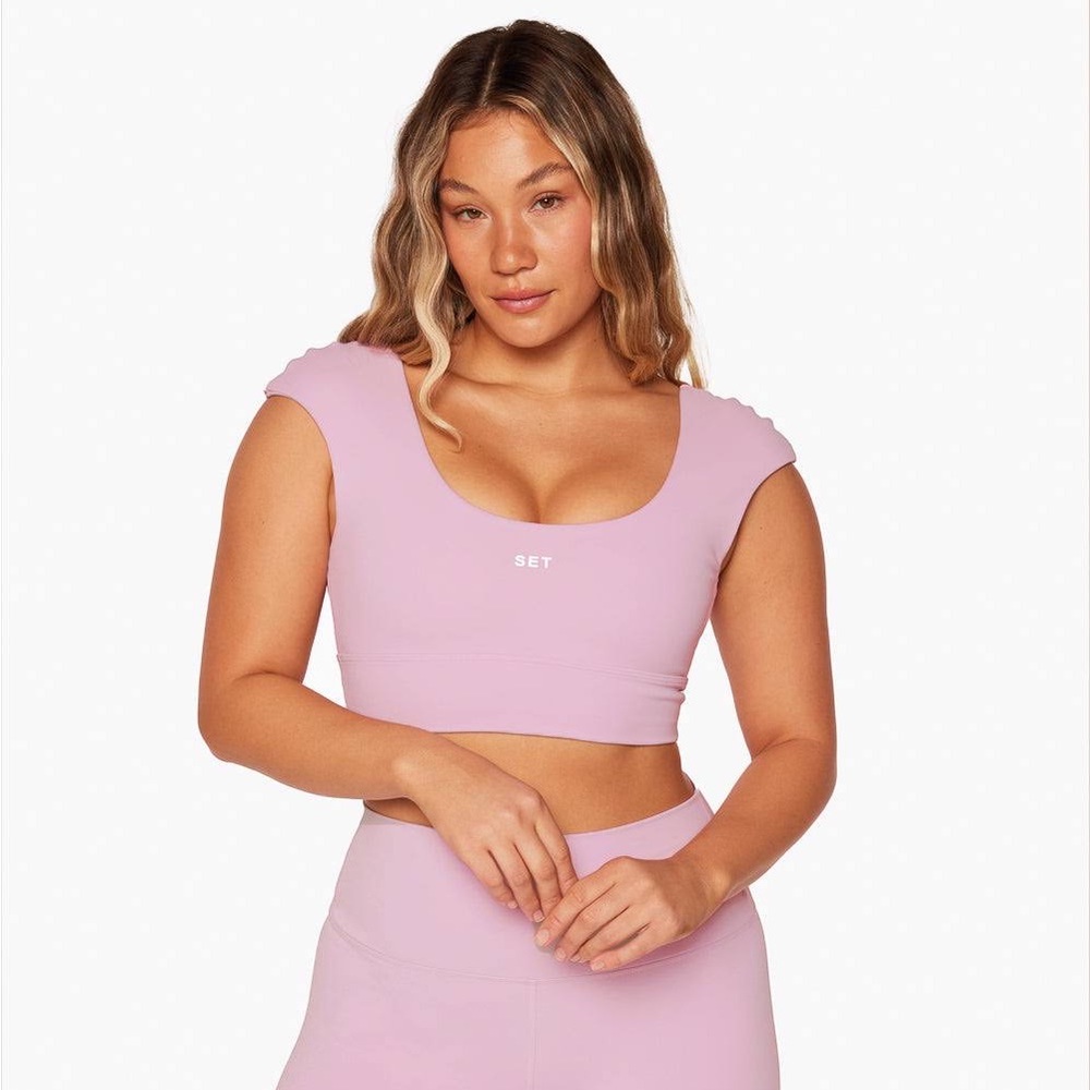 Set Active Luxform Cap Sleeve bra in cowgirl pink, size S